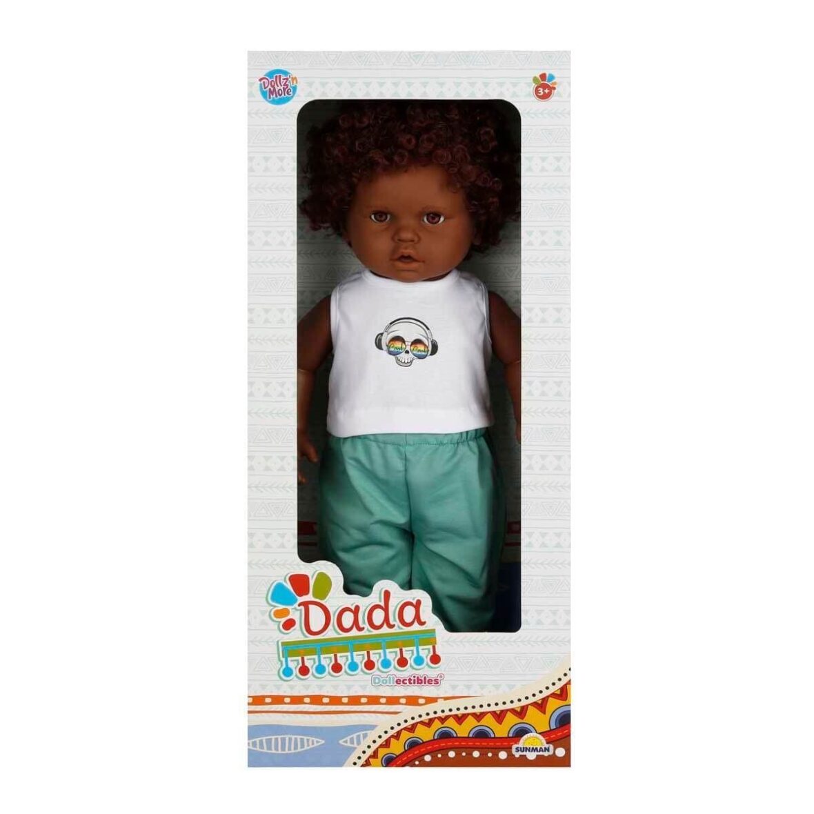 1060091 Dada Kıvırcık Saçlı Bebek 60 cm -Sunman