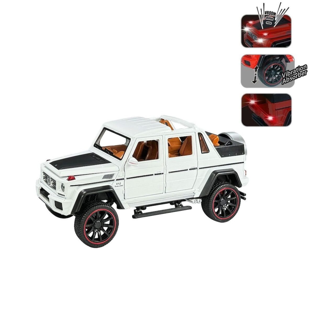 HCL-902 Çek Bırak 1:22 Sesli ve Işıklı Metal Jeep -Vardem