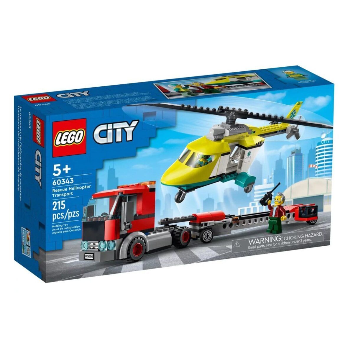 60343 LEGO® City – Kurtarma Helikopteri Nakliyesi 215 parça +5 yaş