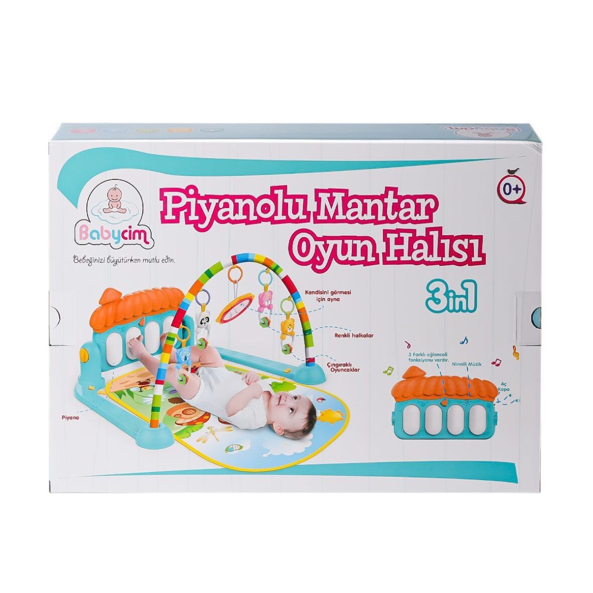 HE0639 Babycim Mantar Pianolu Oyun Halısı -Birliktoys