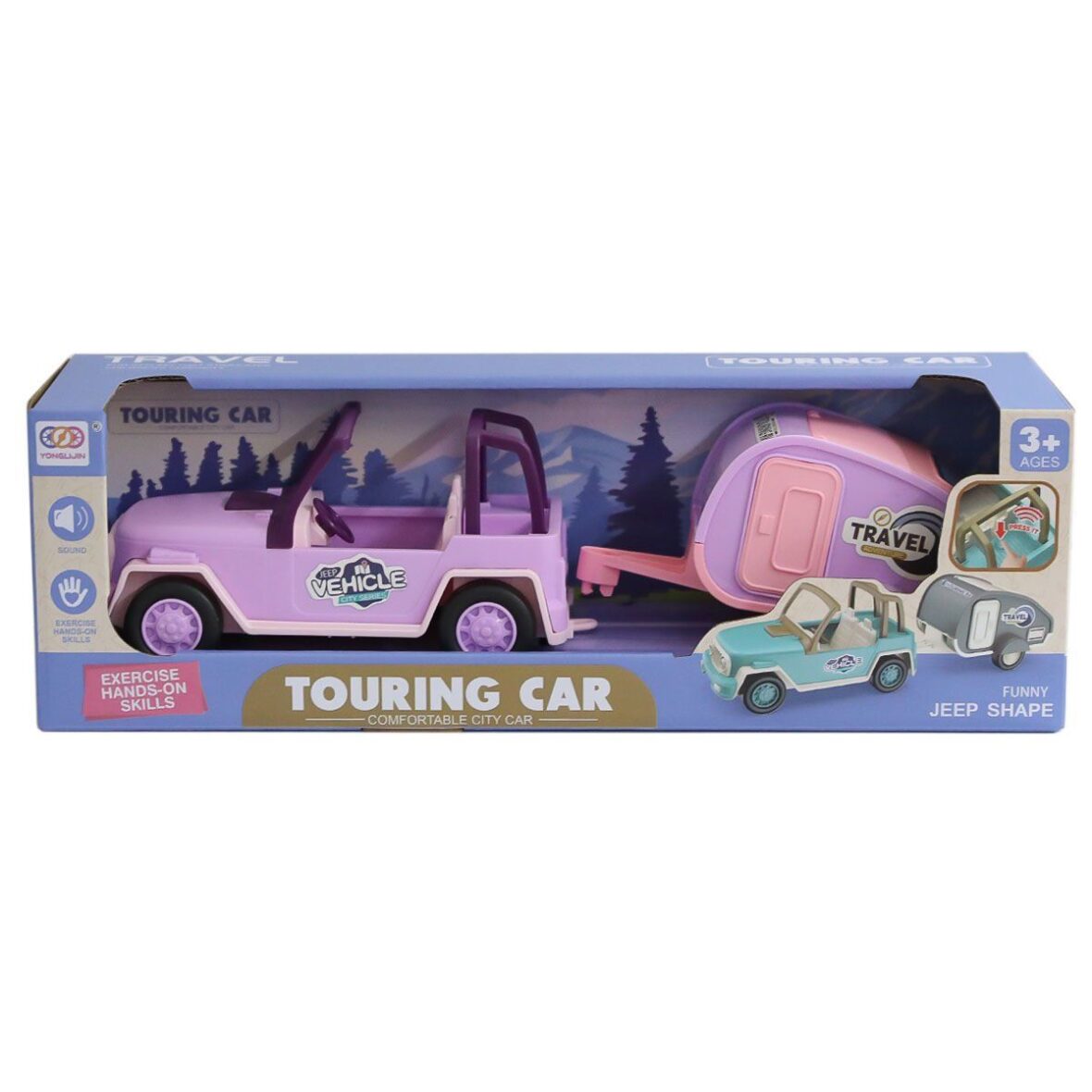 SS113A-SS113C Çekme Karavan Sesli Safari Araba -Birliktoys