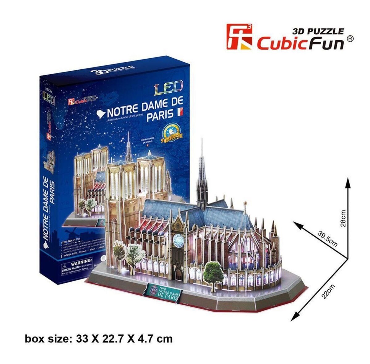 CUB L173H Notre Dame Kilisesi Fransa LED Işıklı -Necotoys