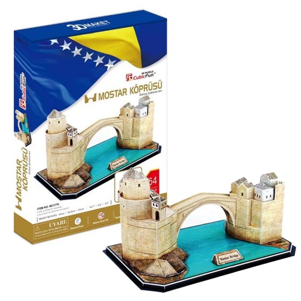 MC177H Cubic Fun Mostar Köprüsü Bosna Hersek 64 Parça 3 Boyutlu Puzzle