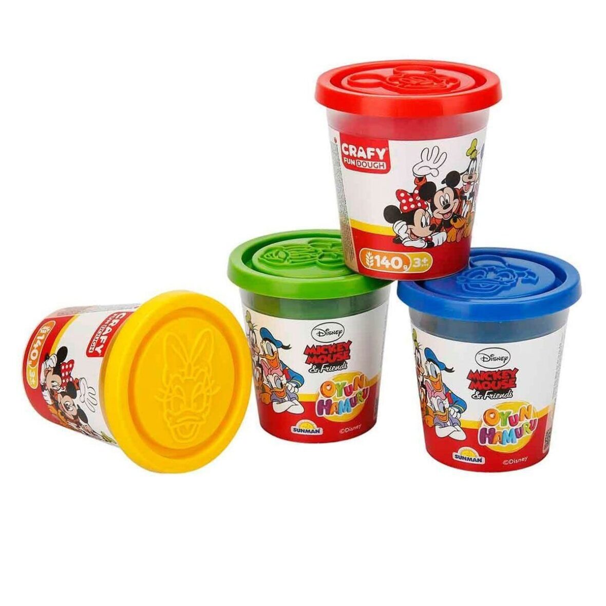 1875 Crafy Mickey Mouse 4’lü Oyun Hamuru 560 g -Sunman