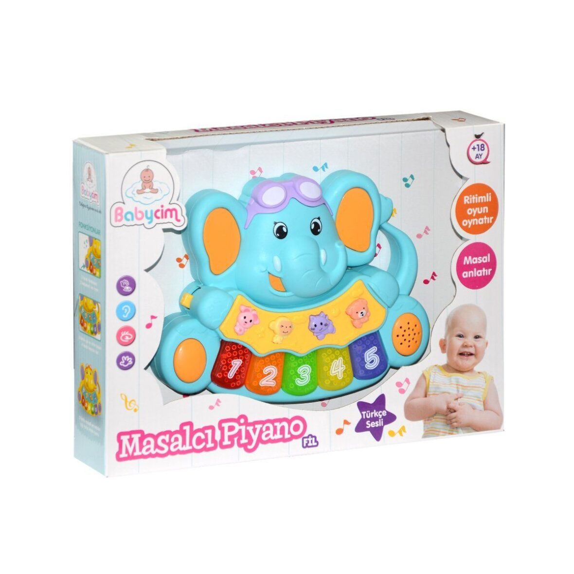 855-31A-24  Birliktoys, Babycim Masalcı Piyano-Fil