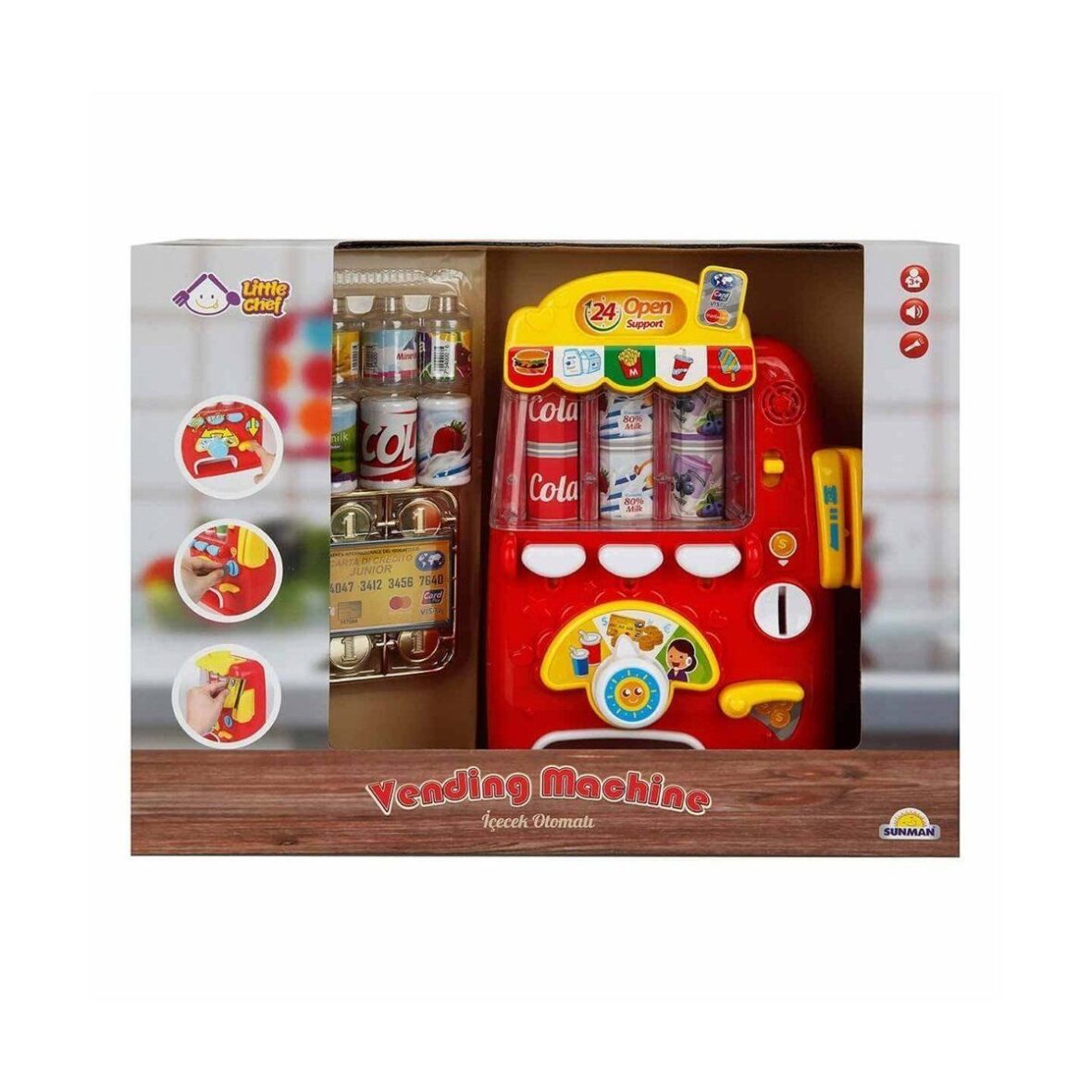 2588 Sunman Little Chef Sesli ve Işıklı İçecek Otomatı Oyun Seti