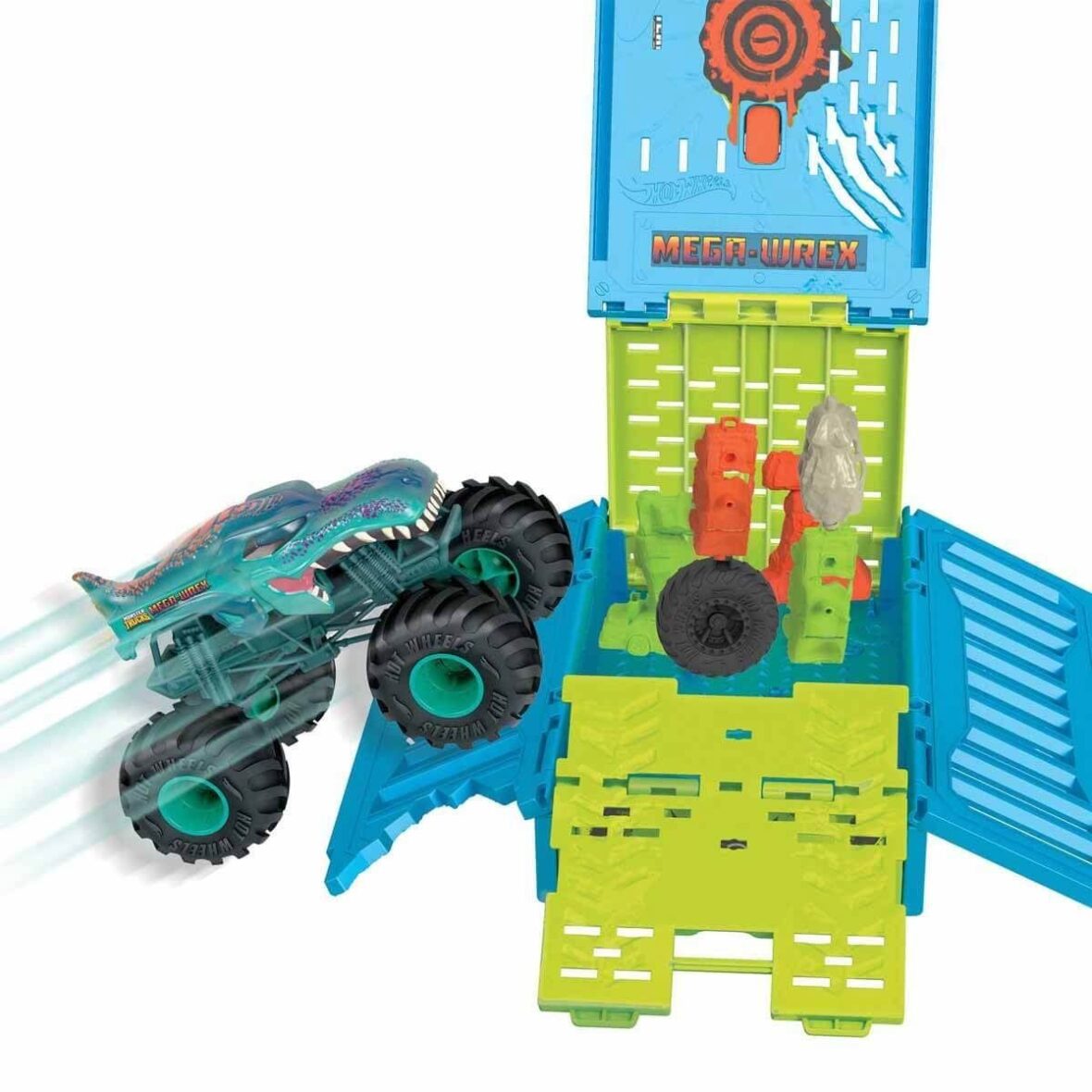 HNC29 Hot Wheels Monster Trucks 1:24 Mega Wrex’in Çarpışma Kafesi