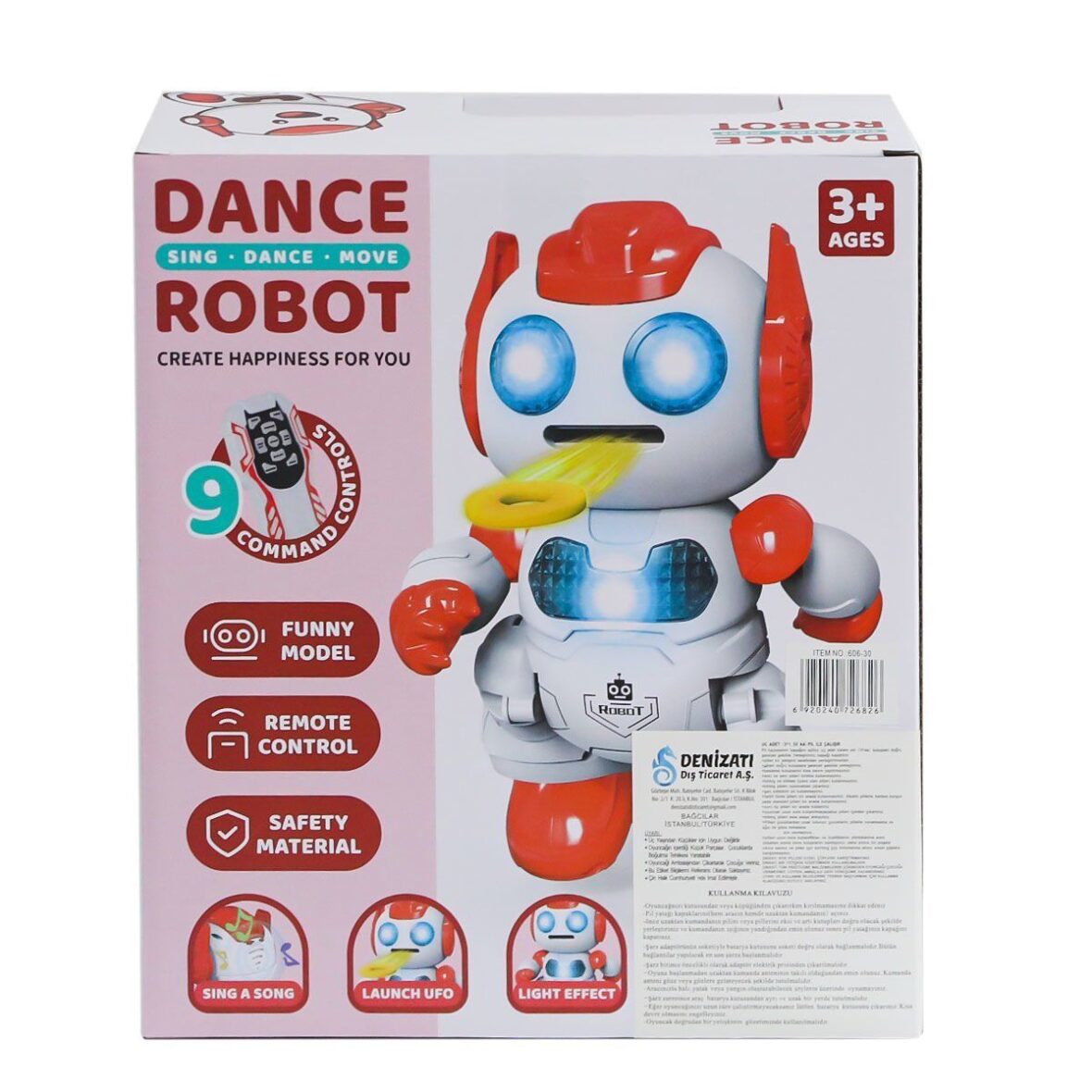 606-30 Kumandalı Disk Atan Robot -Can Oyuncak