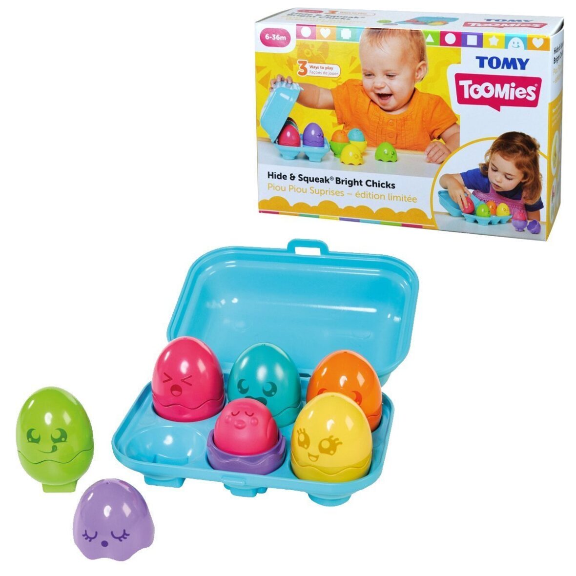 73081 Tomy, Parlak Renkli Saklambaçlı Yumurtalar, 6-36 ay