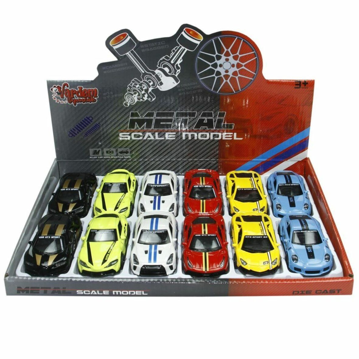 KM-4312C Çek Bırak 1:43 Şeritli Metal Spor Araba – Vardem Oyuncak