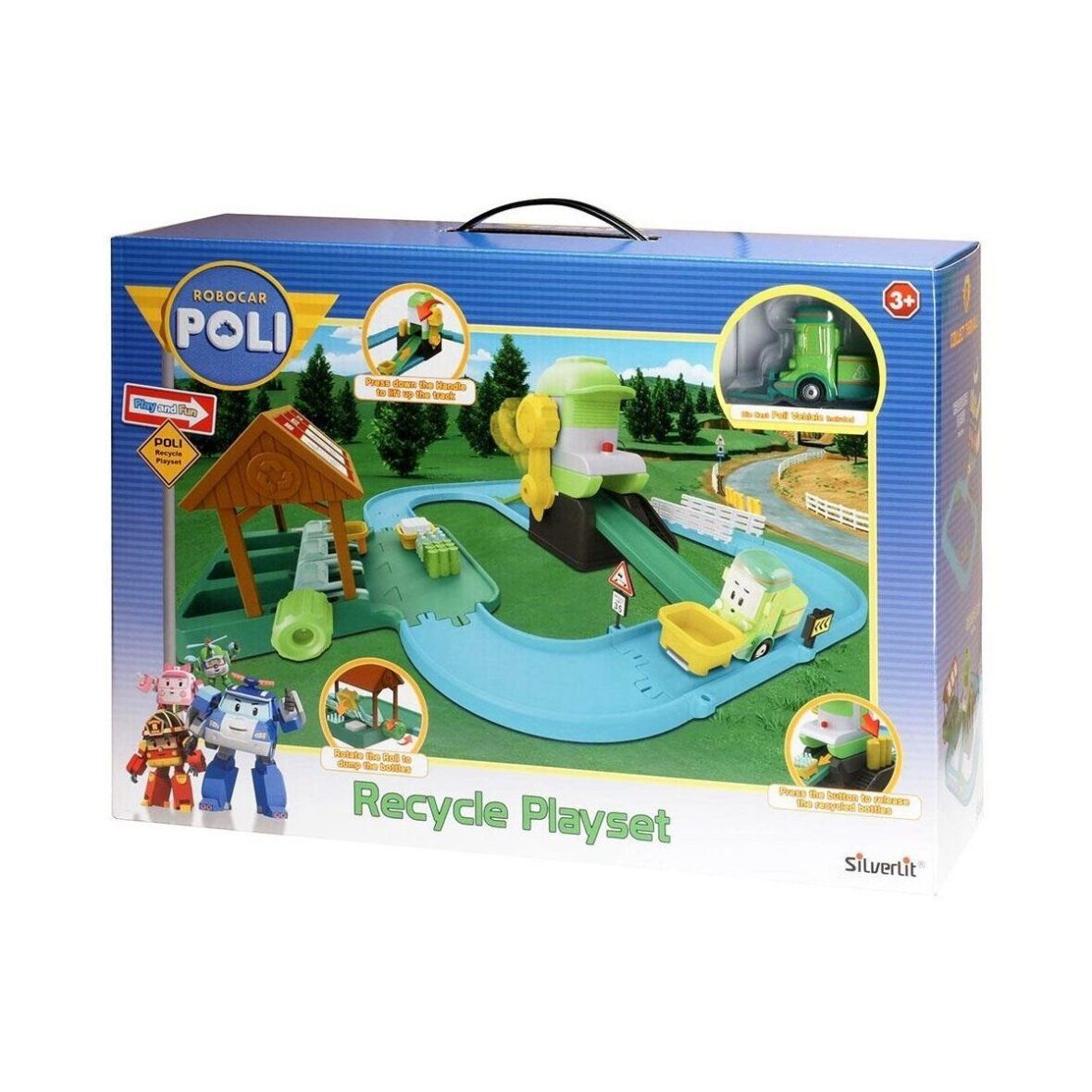 POLI/83155 Robocar Poli Geri Dönüşüm Oyun Seti (Cleany Araç Figürlü)