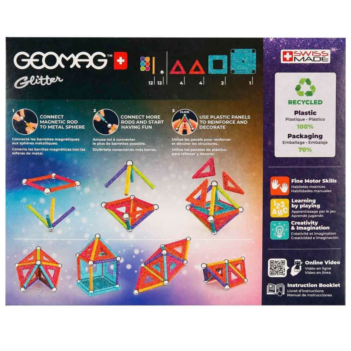 0535 Geomag Glitter Manyetik Zeka Oyunu 35 Parça