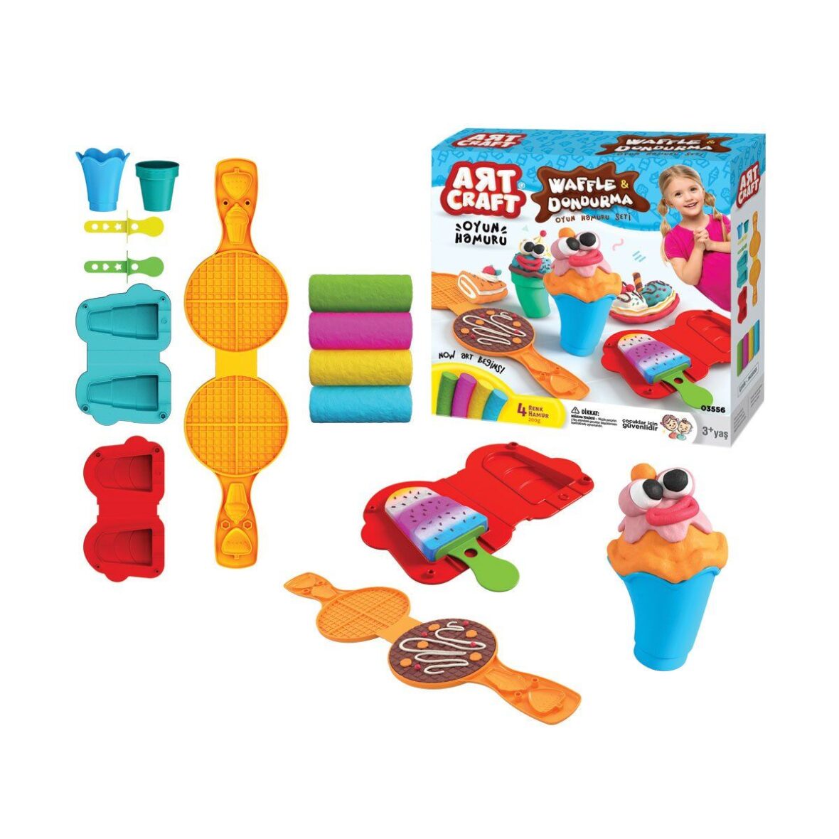 03556 Dede, Waffle & Dondurma Hamur Set 200 gr / +3 yaş