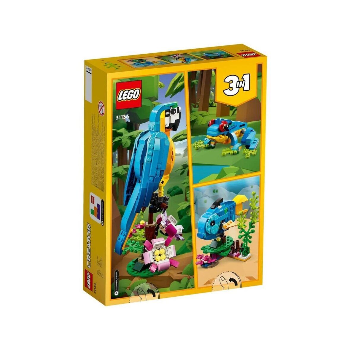 31136 Lego Creator 3in1 – Egzotik Papağan 253 parça +7 yaş