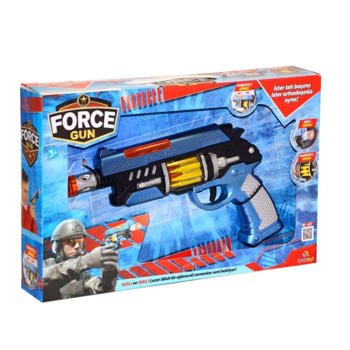 CNL-3803 Pilli Force Gun Silah -Can Ali Oyuncak