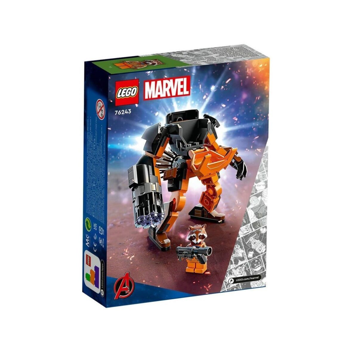 76243 LEGO® Marvel – Rocket Robot Zırhı 98 parça +6 yaş