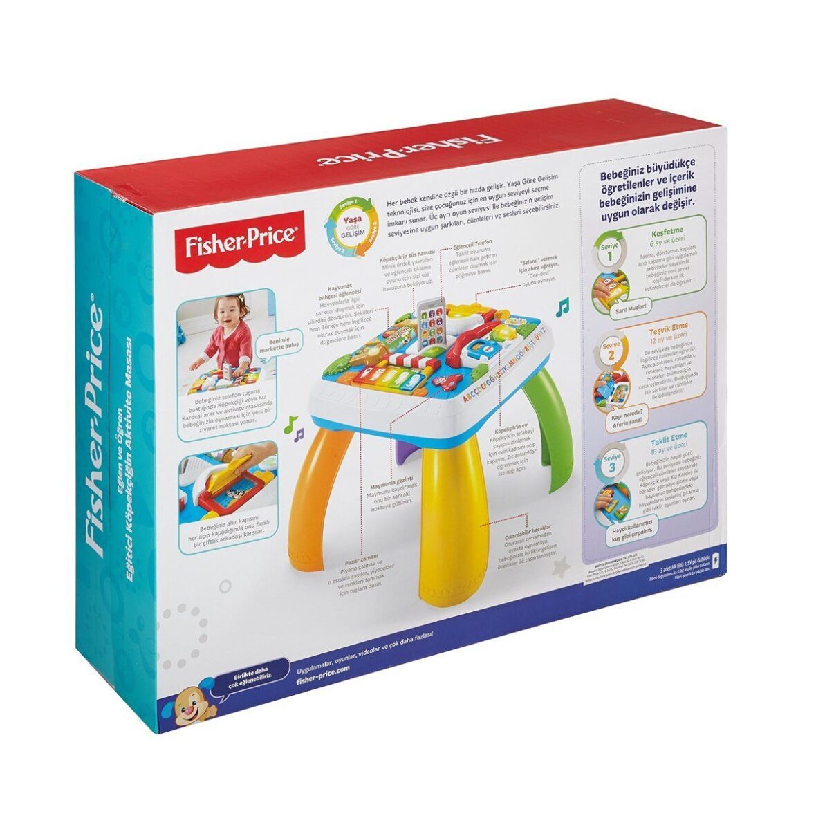 DRH44 Fisher-Price® Yaşa Göre Gelişim Eğitici Köpekçiğin Aktivite Masası Türkçe ve İngilizce 1 – 30 Kasım Erkol Özel Kampanya Fiyatı