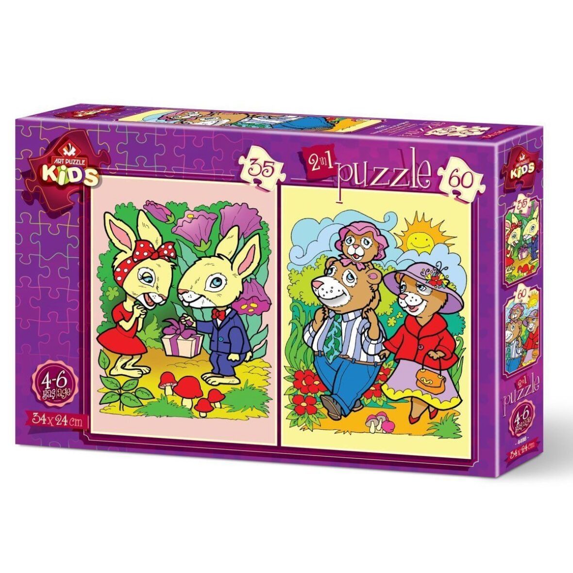 4489 Penguenler 12+24 Parça Çocuk Puzzle -Art Puzzle