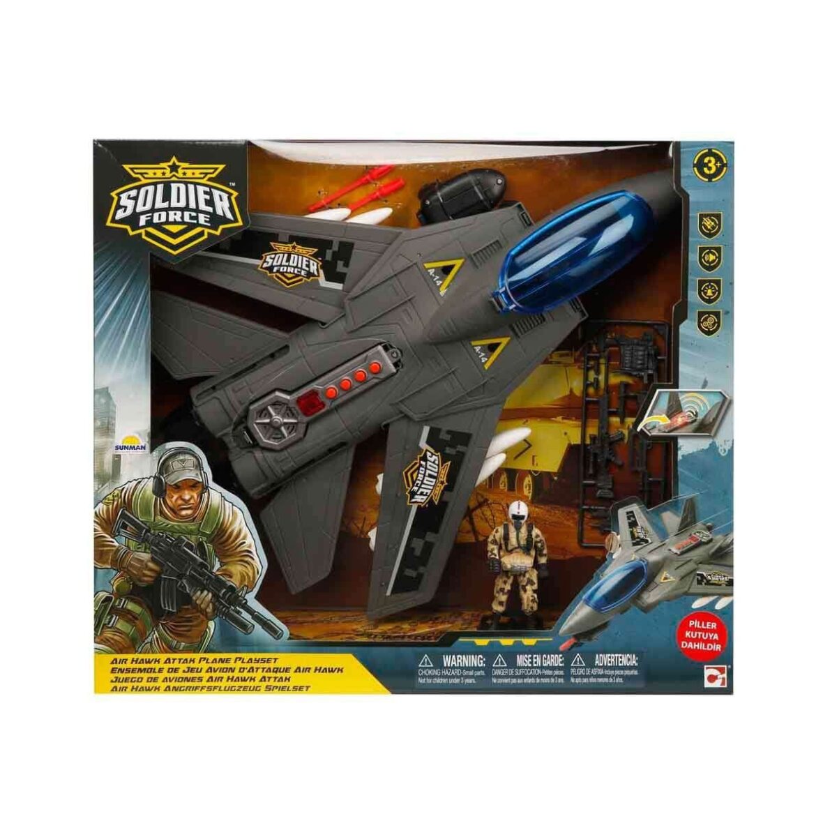 45054 Sesli ve Işıklı Soldier Force Air Hawk Attack Oyun Seti -Sunman