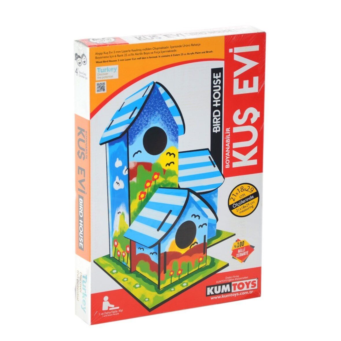 5269 Kumtoys Boyanabilir 3’lü Kuş Evi – Bird House