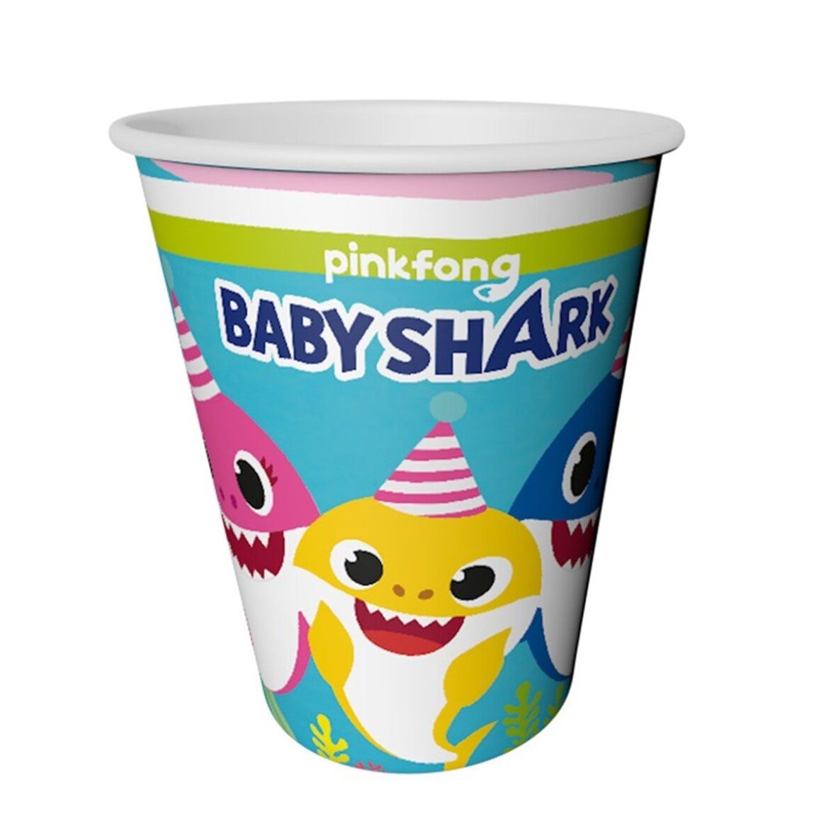 LPB6386 Balonevi, Baby Shark Parti Zamanı 8 adet Kağıt Bardak 220/240cc