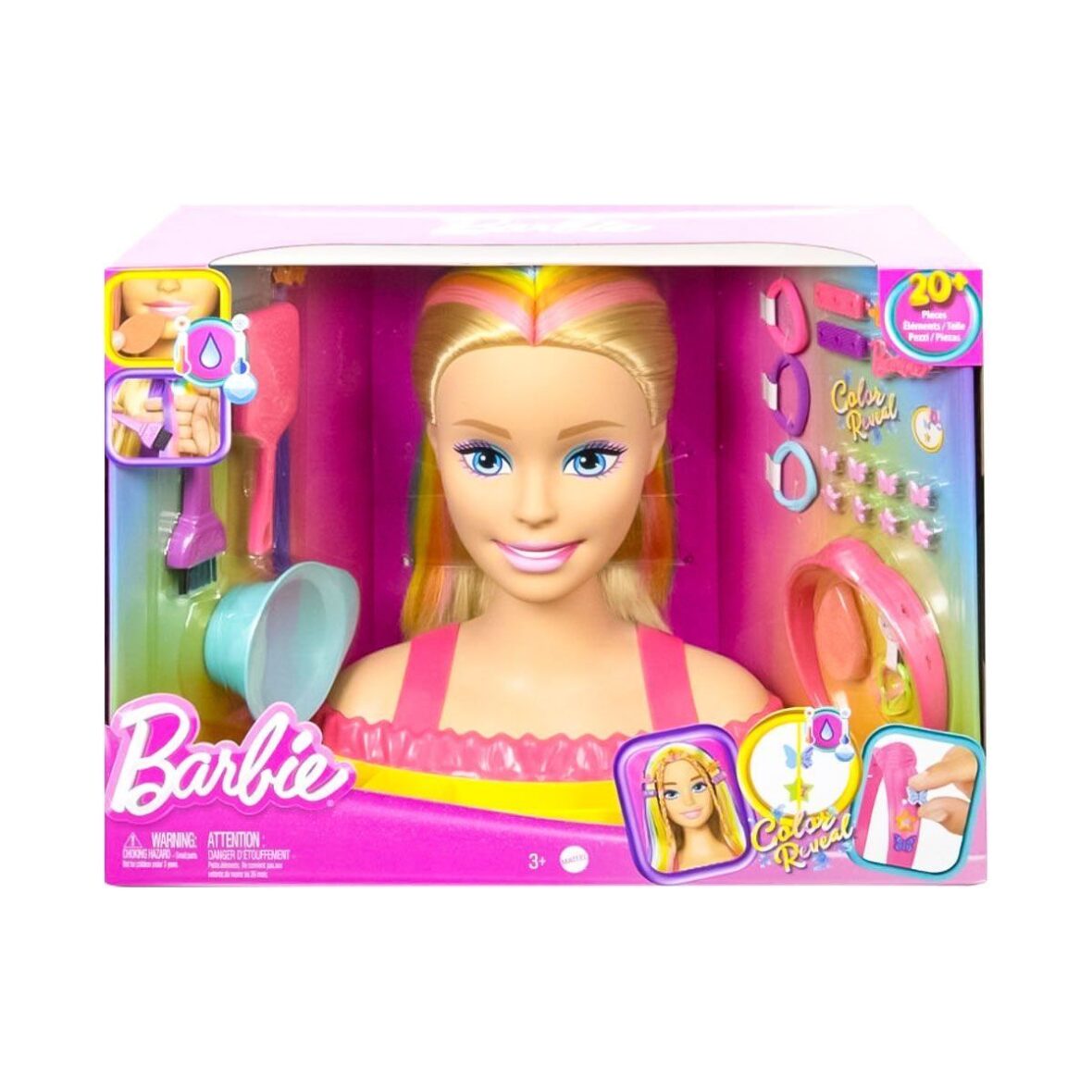 HMD78 Barbie’nin Gökkuşağı Saçlı Büstü ve Aksesuarları