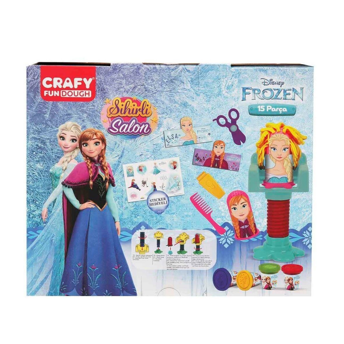 1887 Crafy Frozen Sihirli Salon Oyun Hamur Seti 200 g 15 Parça