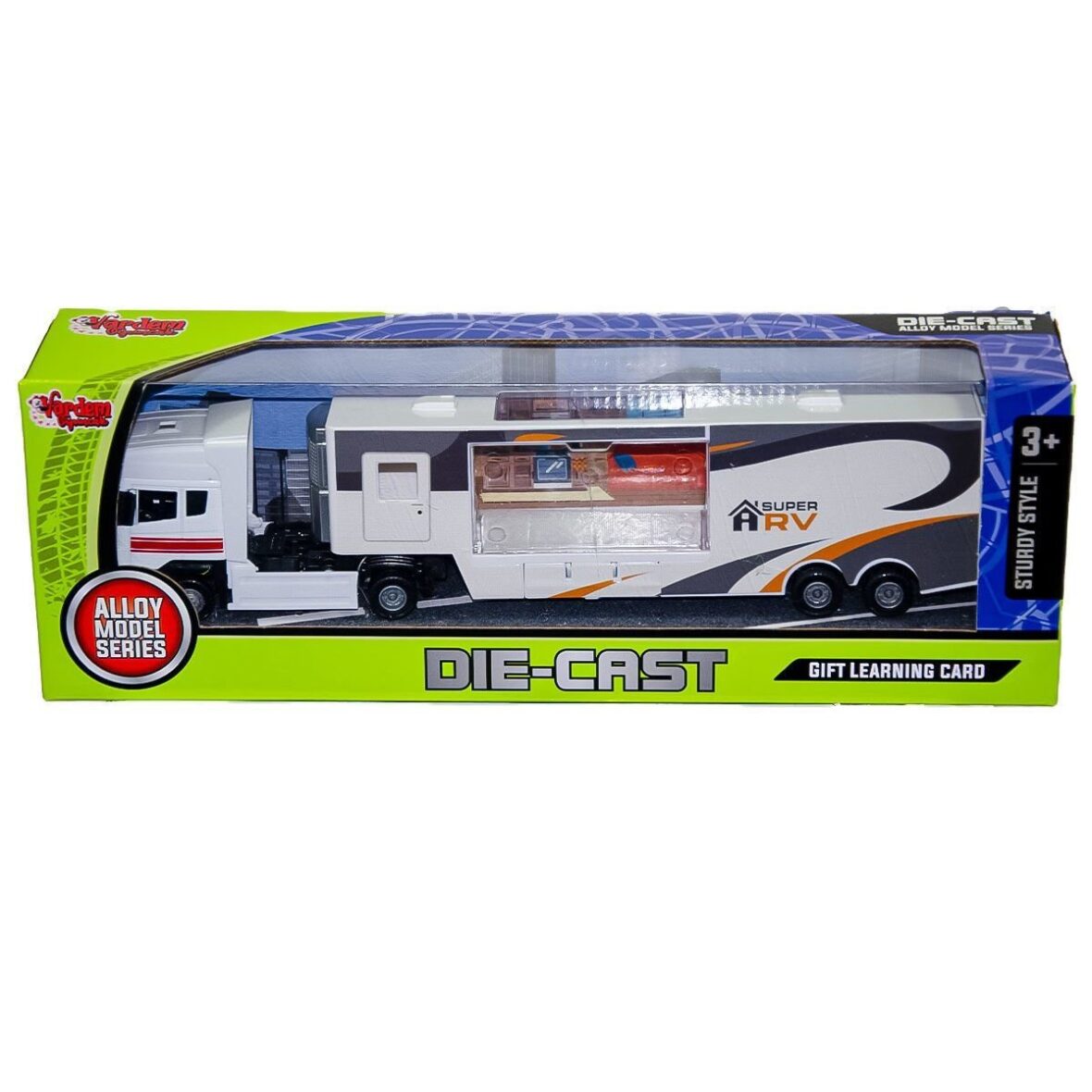 XFD889-350 Kutulu Die-Cast Beyaz Gösteri Tırı – Vardem Oyuncak