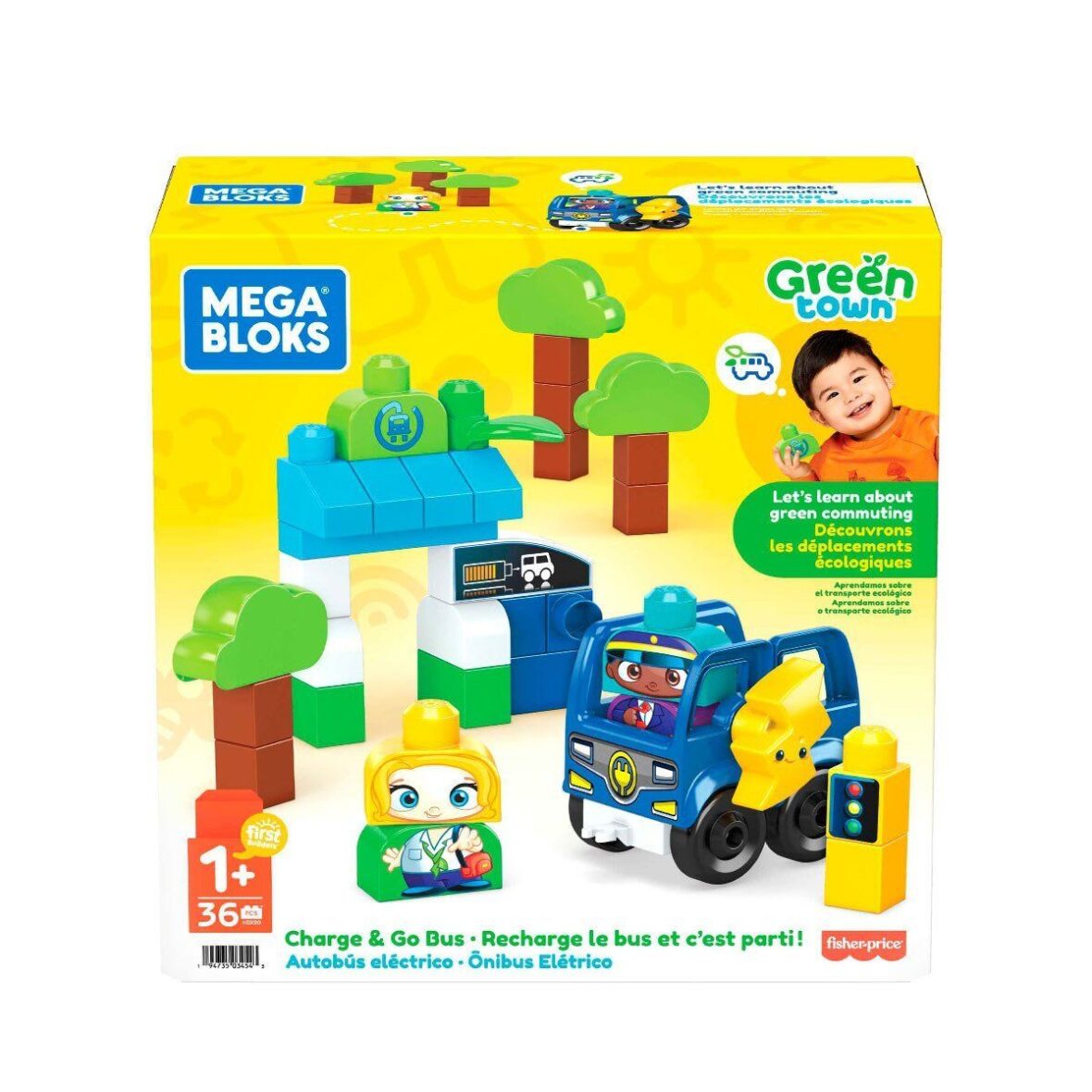 HDX90 MEGA BLOKS® Doğa Dostu Otobüs Seti 36 parça +1 yaş