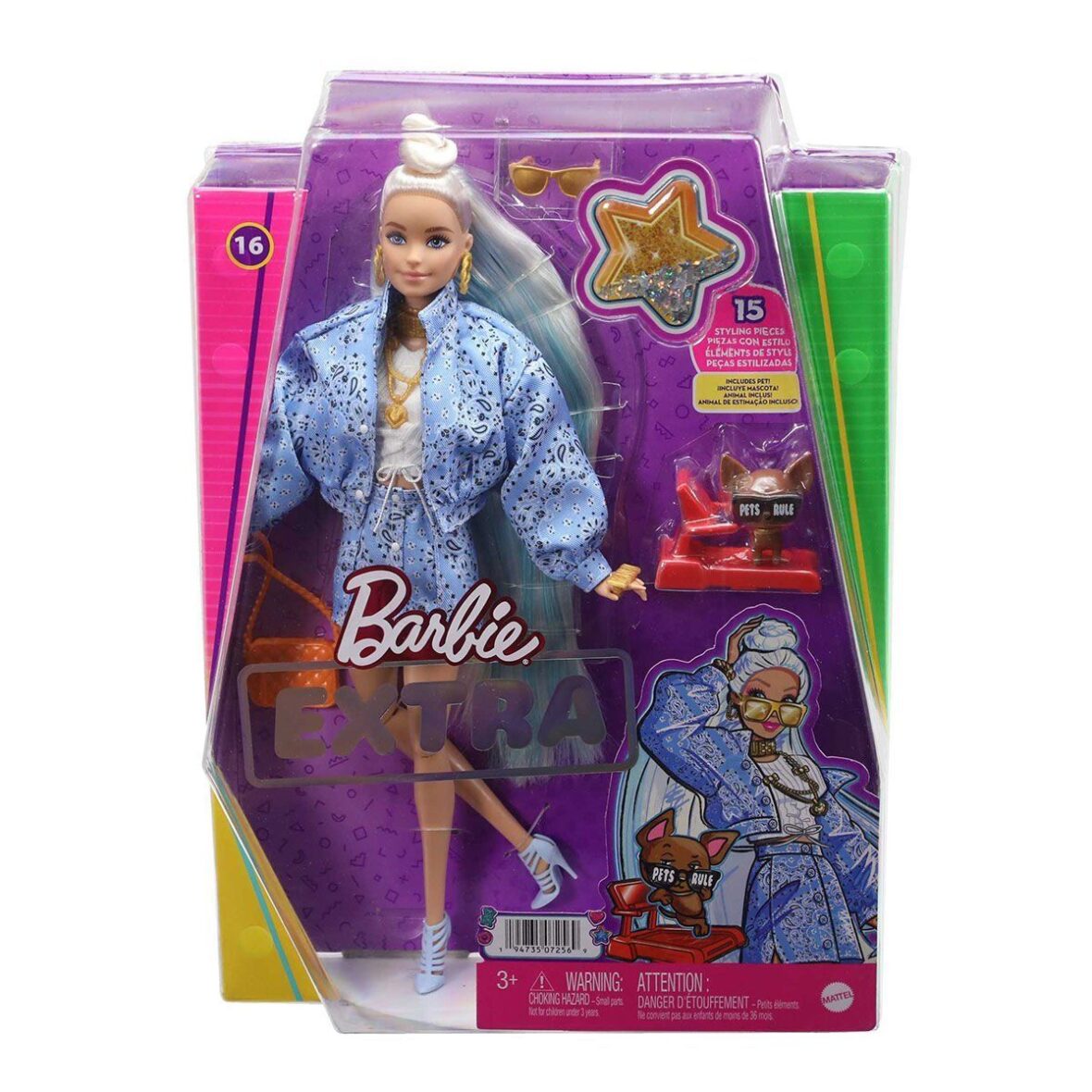 HHN08 Barbie Extra – Mavi Takımlı Bebek