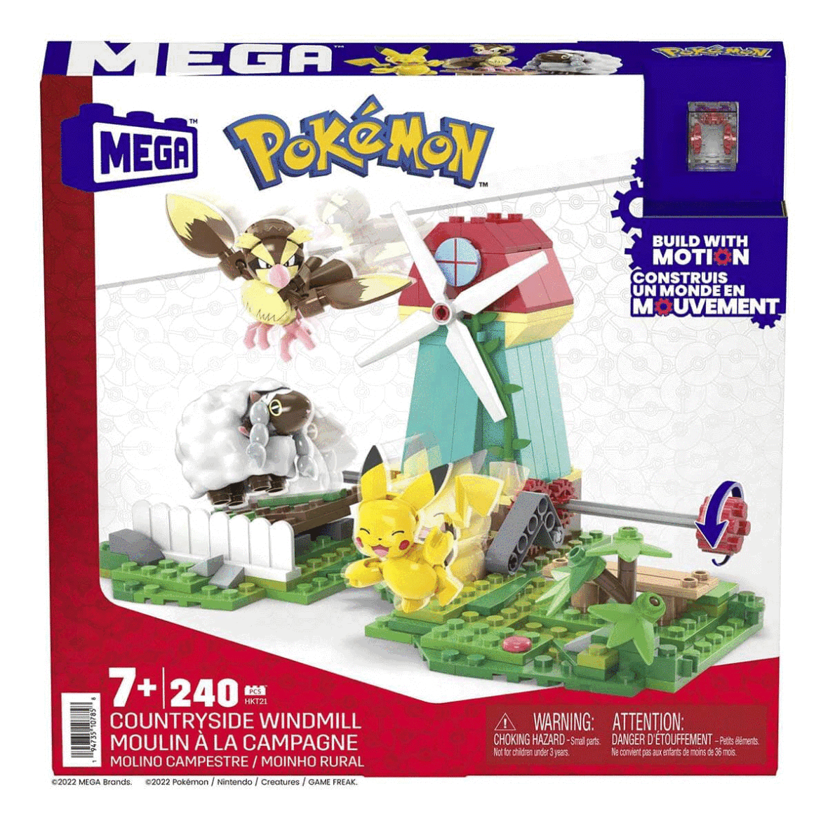 HKT21 MEGA™ Pokémon™ Countryside Windmill – Yel Değirmeni Kasabası Seti 240 parça +7 yaş