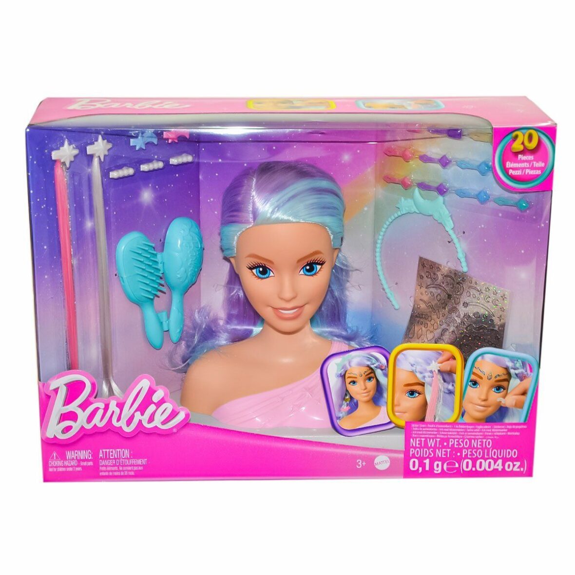 HMD82 Barbie’nin Renkli Saçlı Büstü ve Aksesuarları