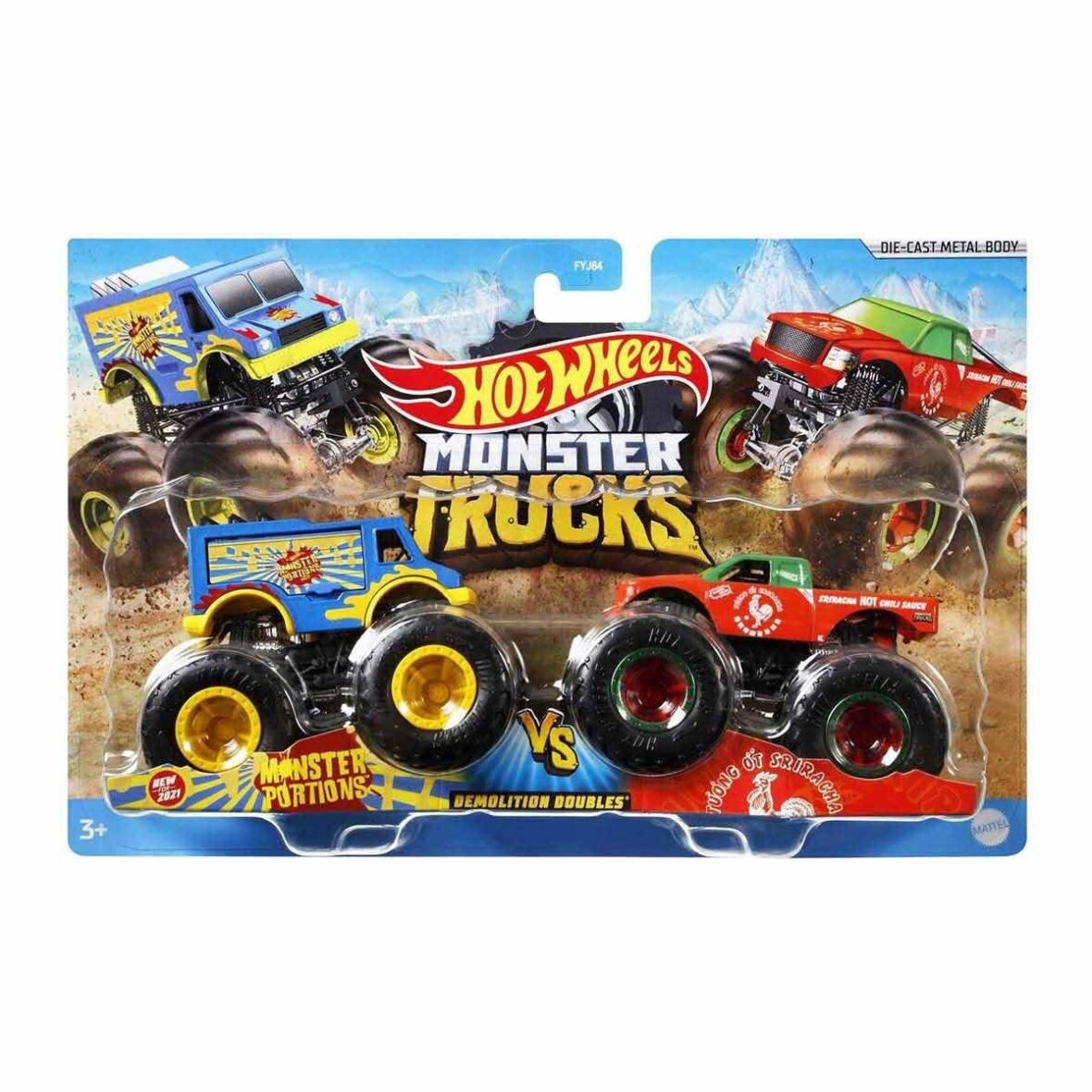 FYJ64 Hot Wheels Monster Trucks Güçlü İkili 1:64 Arabalar