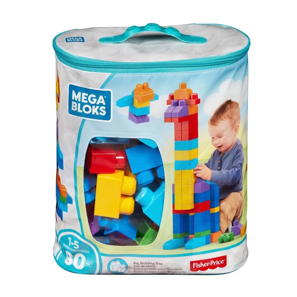 CYP72 MEGA BLOKS® 80 parçalı Blok Torbaları – 2 asorti – Mavi – Pembe +1 yaş