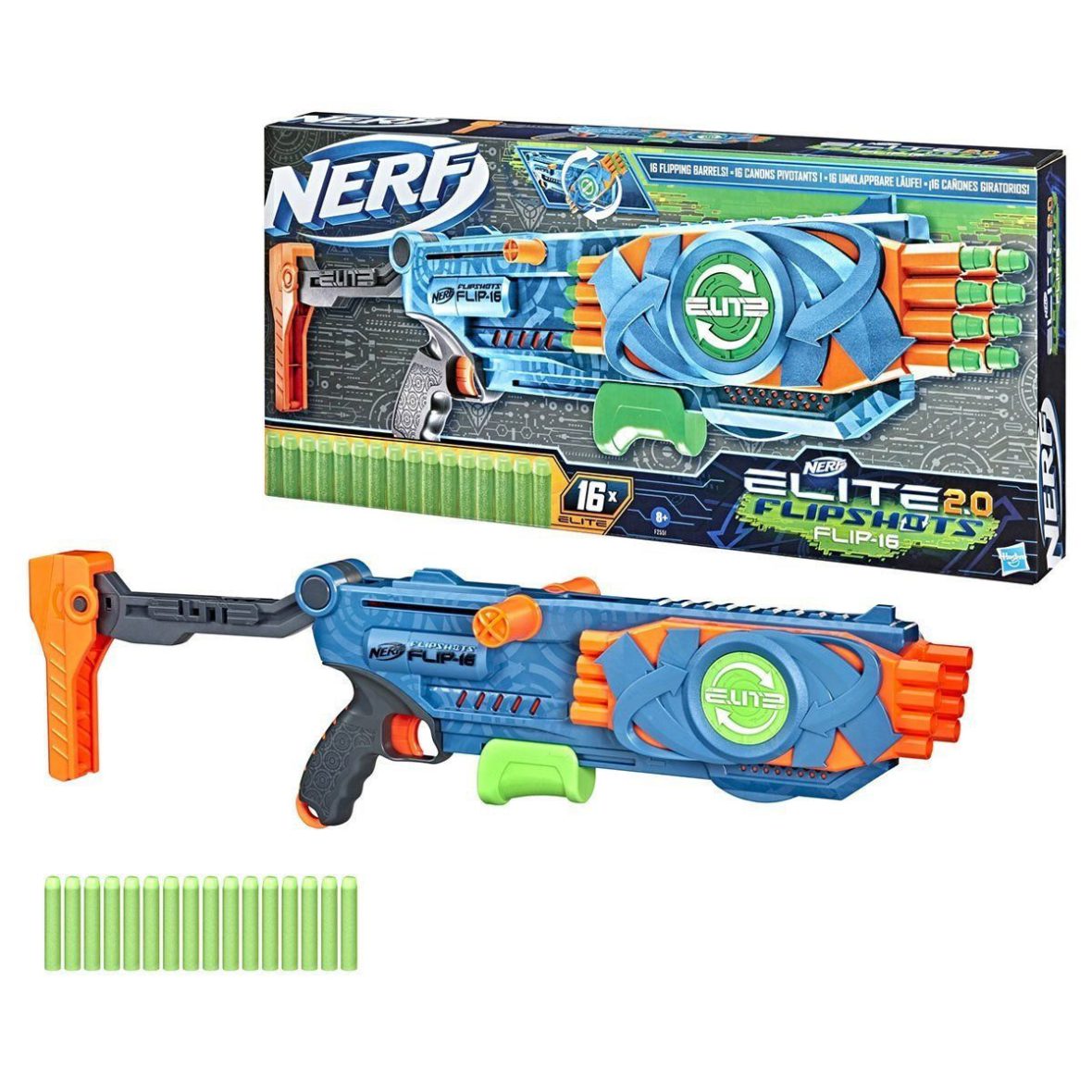 F2551 Nerf Elite 2.0 Flipshots Flip-16, +8 yaş