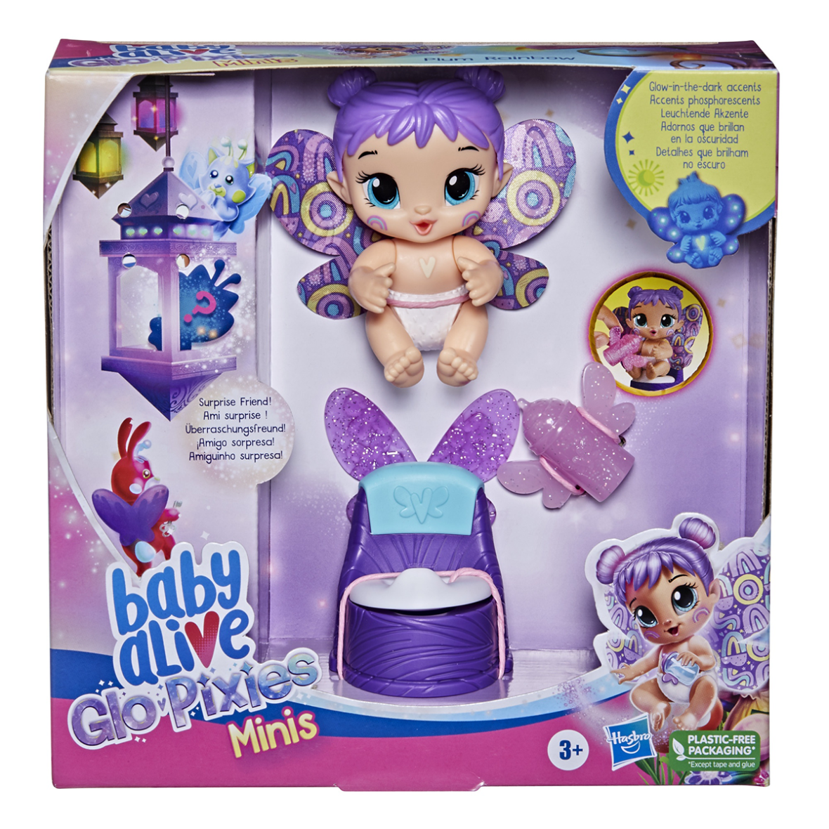 F2596 Baby Alive, GloPixies Minik Peri Bebek,Plum Raınbow +3 yaş