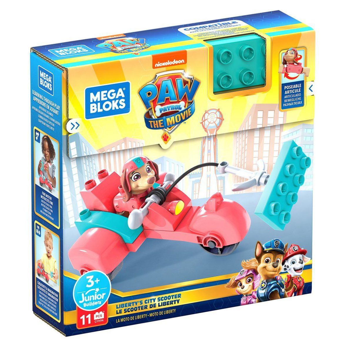 GYH94 MEGA™ Bloks PAW Patrol Liberty’nin Scooter’ı 11 parça +3 yaş