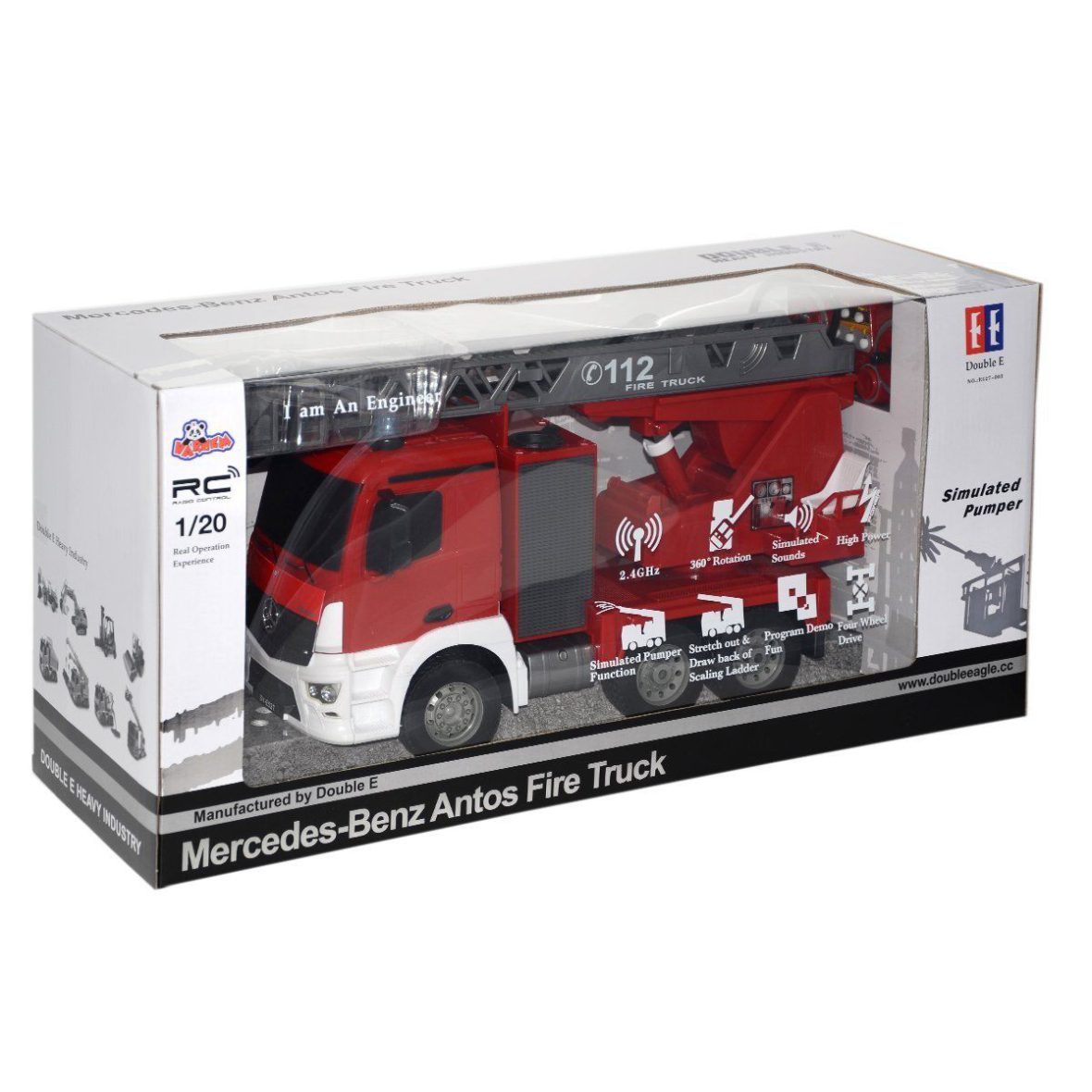 E527-003  Uzaktan Kumandalı Mercedes-Benz İtfaiye Aracı 1:20 -Vardem